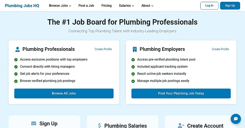 Screenshot of PlumbingJobsHQ